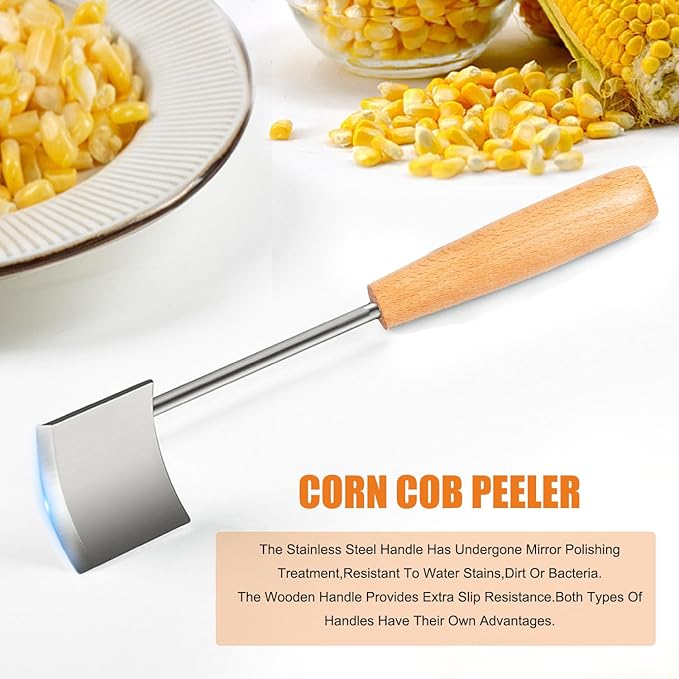 Corn Peeler Corn Thresher Corn Stripper for Corn On The CobCorn Shovel Corn Scraper Corn Kernel Remover Tool Cob Planer Corn Cutter Corn Knife Tool Stainless Steel Kitchen Gadget