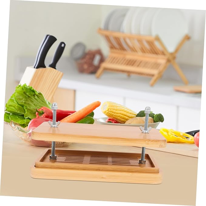 Alipis Bamboo Tofu Press Drip Tray Adjustable Tofu Maker Efficient Kitchen Tool for Soybean Curd