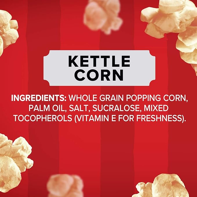 Orville Redenbacher’s Microwave Popcorn, Kettle Corn, 3g Fiber Per Serving, 3.28 oz., 6-Count (6 Boxes)