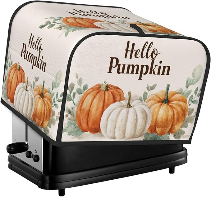 Toaster Cover 4 Slice Pumpkin Thanksgiving Fall Autumn Kitchen Small Appliance Covers with Pockets Dust and Fingerprint Protection