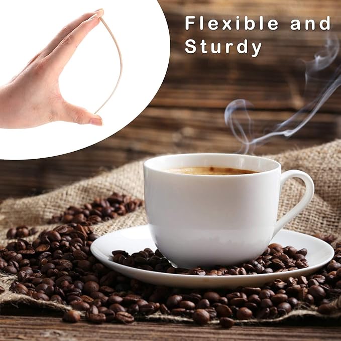 Wooden Coffee Stirrers Individually Wrapped 5.5" Coffee Stir Sticks 1000 Pcs, Natural Birch Round End Thick Birch Wood Eco-Friendly Suitable for Coffee, Cocktail and Hot Drinks