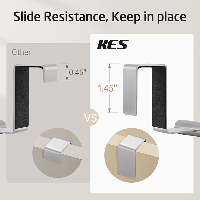 KES Over The Cabinet Door Towel Rack, Kitchen Towel Holder, Over The Cabinet Door Kitchen Towel Bar SUS304 Stainless Steel 2 Pack Brushed Finish, KTH200S26-2-P2