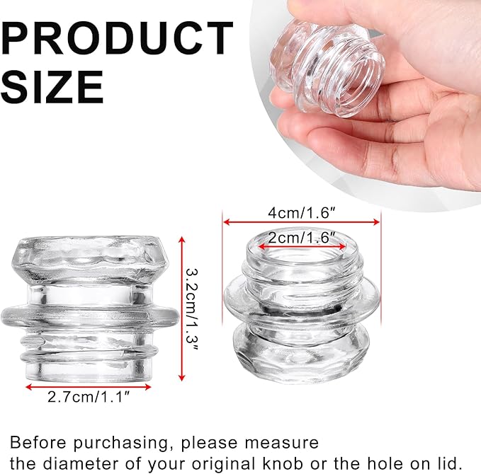 2 Pack Coffee Percolator Glass Top Replacement, Clear Coffee Filter Glass Knob for Electric and Stove Pots, Heat-Resistant Percolator Parts Camping Accessories for Coffee Filter and Makers