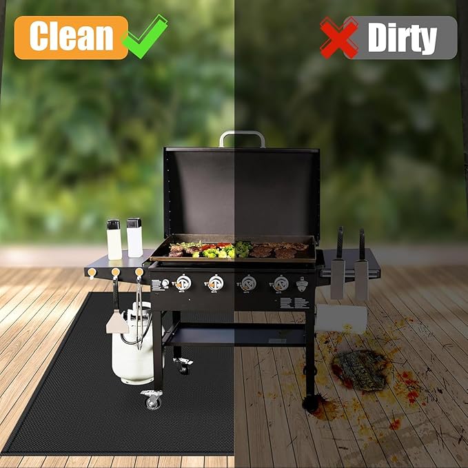 60 ×36 inches Under Grill Mat for Outdoor Grill / Fire Pit Mat Fireproof Waterproof Oil-Proof, Fireproof Mat Fireplace Mat Fire Pit BBQ Mat Pads Protect Mat for Deck Patio Outdoor Smokers Gas Grills