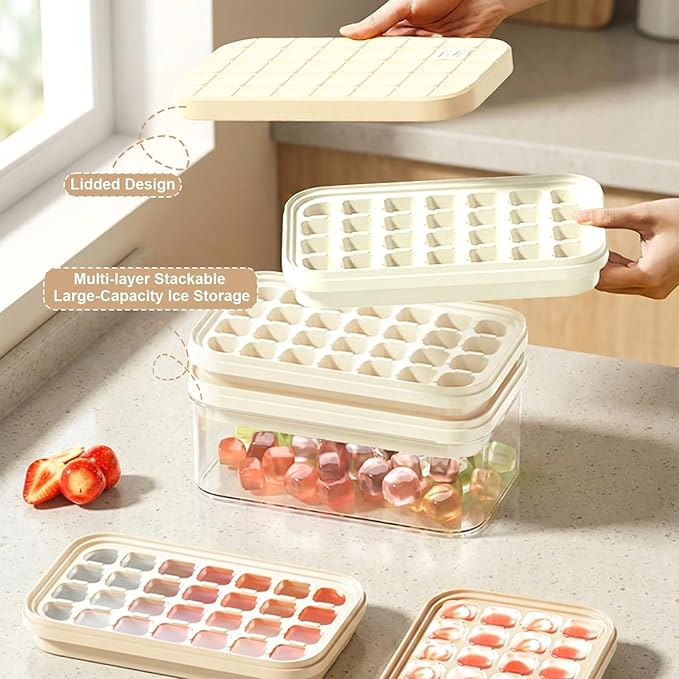 Ice Cube Tray with Lid and Bin + Ice Cube Tray