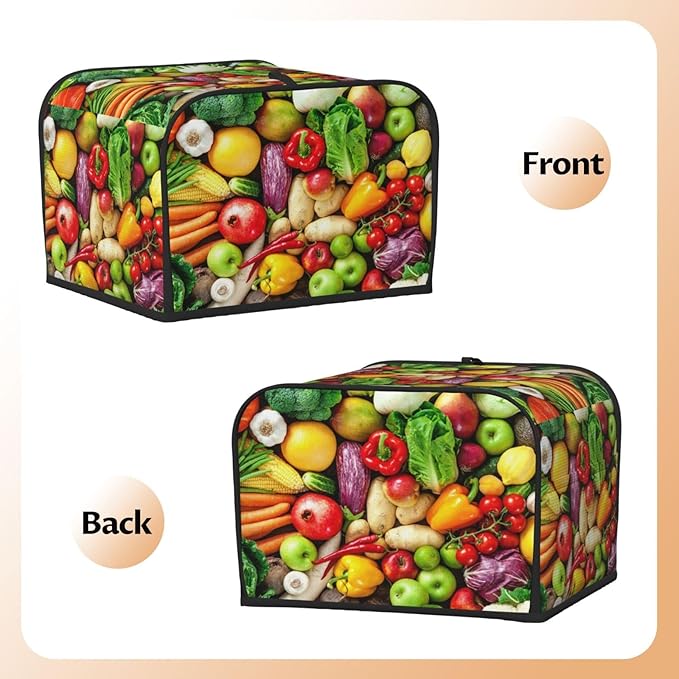 Vegetable Covers for Toasters 4 Slice,Cute Funny Bread Machine Cover with Handle,Washable Stain Resistant Kitchen Small Appliance Cover Dining Decor