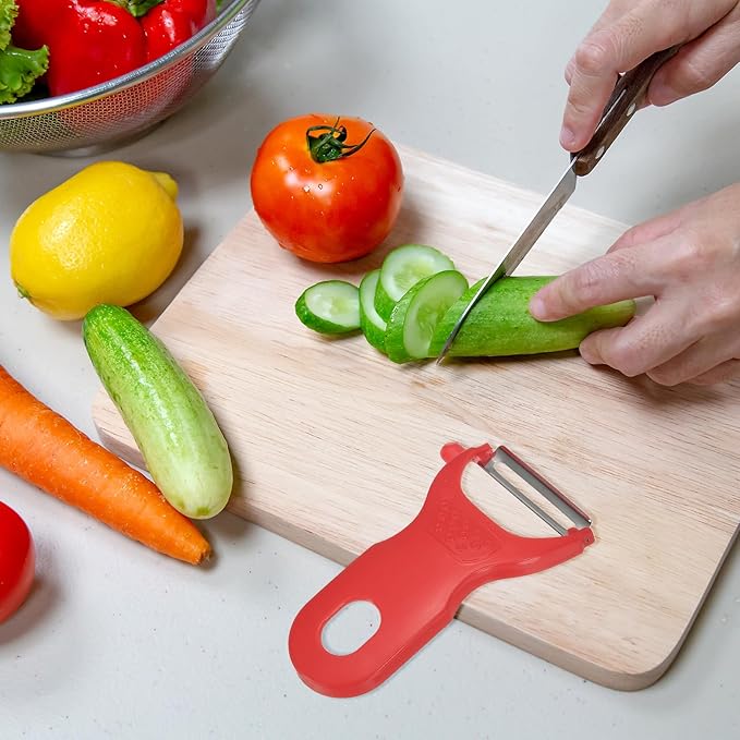 uxcell Vegetable Peeler Set, 4.5 Inch Stainless Steel Potato Peeler for Apple Fruits White