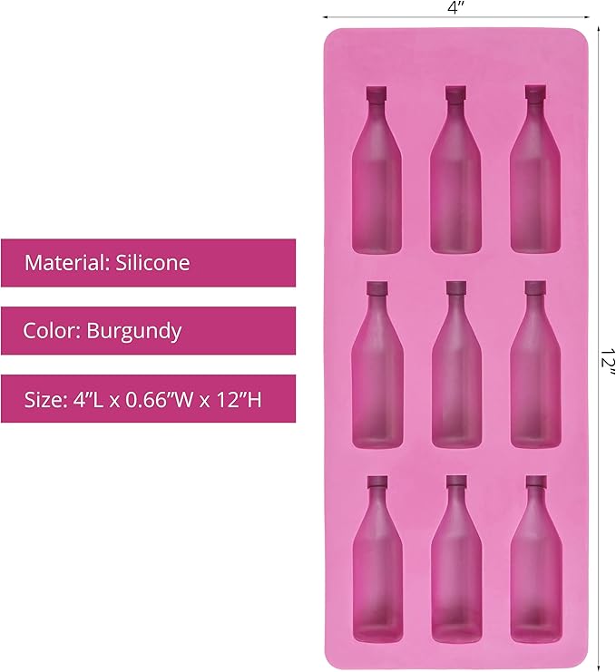 Fairly Odd Novelties Ice Cube Tray, Four Pack, Burgundy Wine