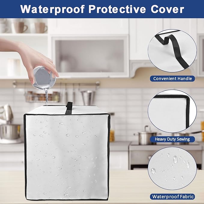 Cover for BLACK+DECKER and KitchenAid 7-8 Cup Food Processor, Heavy Duty Waterproof Dustproof Food Processor Protective Case Cover, Accessories for BLACK+DECKER Food Processors (Gray)