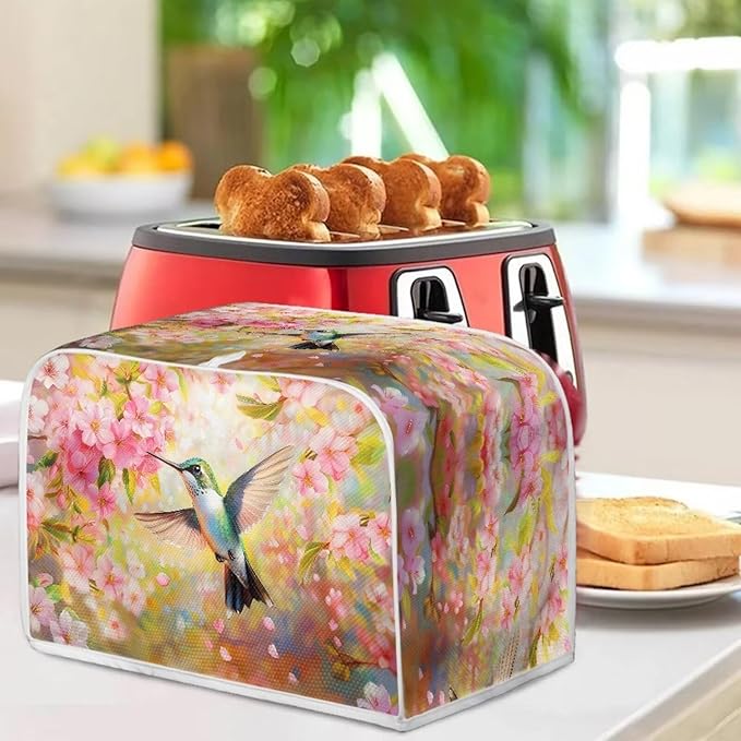 Hummingbird Dust Cover for Coffee Maker Flowers Kitchen Blender Cover Bread Maker Toaster Oven Dustproof Protector Covers