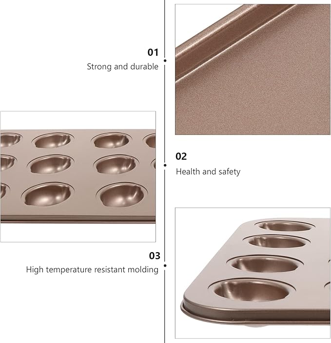 Cake Tin， Non-Stick Cake Mould, Baking Tools Baking Mold,Cake Mould,Baking Nonstick Baking Pan Metal Lemon Shape Bakeware Dish 12- Cup Non- Toxic Fondant Cookie Chocolate Mold Tray for Cupcake Jelly D