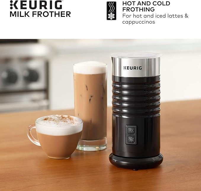 Keurig K-Mini Single-Serve K-Cup Coffee Maker, Black and Keurig Standalone Milk Frother, Black