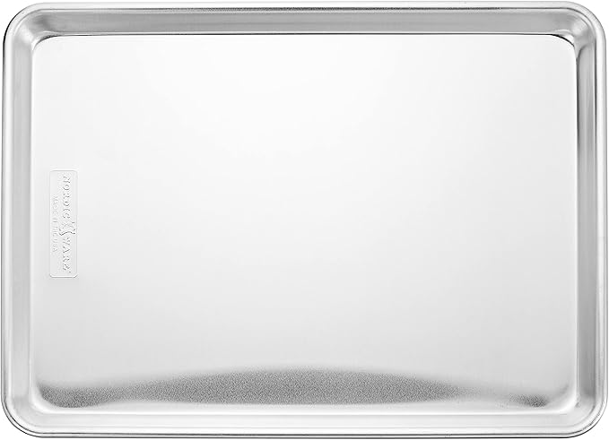 Nordic Ware Naturals Extra Large and Half Sheet Set - USA Made Aluminum Commercial Quality Sheet Pan for Baking or Roasting, Encapsulated Galvanized Steel Rim Prevents Warping, Big Sheet + Half Sheet