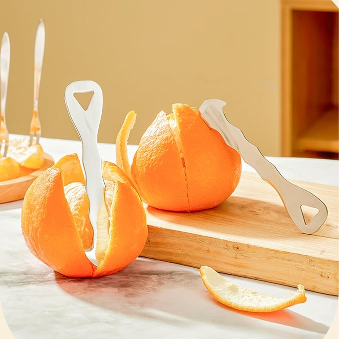 Orange Peeler Tool 304 Stainless Steel, Citrus Peeler, Grapefruits, Lemons, Fruit Peeler Easy Skin Remover, Cutter & Slicer