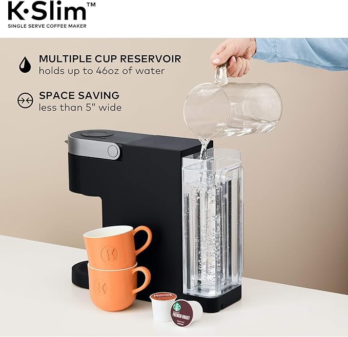 Keurig K-Slim Coffee Maker, 8 to 12 Oz. Brew Sizes (Renewed)