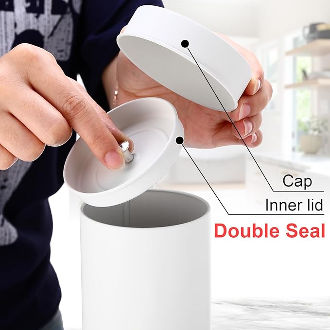 Zopeal 6 Pack Tea Tin Canister with Airtight Double Lids 16 oz Metal Round Tin Can Box with Lid Double Sealed Small Kitchen Container for Loose Tea Storage Coffee Sugar Candy Herbs and Spices