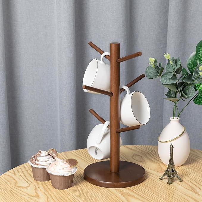 MyLifeUNIT Mug Holder Tree, Coffee Cup Holder with 6 Hooks (Brown)