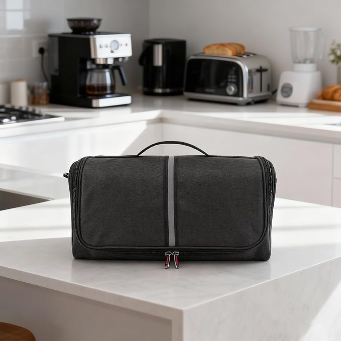 Bella Travel Toaster Carry Bag for 2 Slice, Portable Kitchen Appliance Cover with Strap, Dustproof Protective Storage Case - Dark Gray