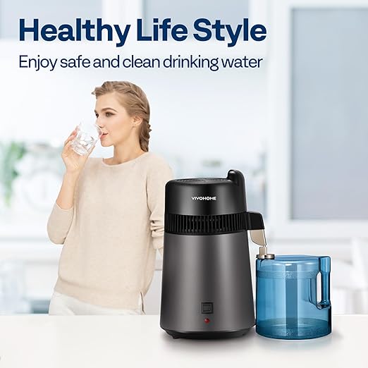 VIVOHOME Water Distiller Countertop 1.6 Gallon/6L 900W Distilled Water Machine with VIVOHOME 4.75 Quart Stand Mixer, 8 Speed Kitchen Electric Food Mixer