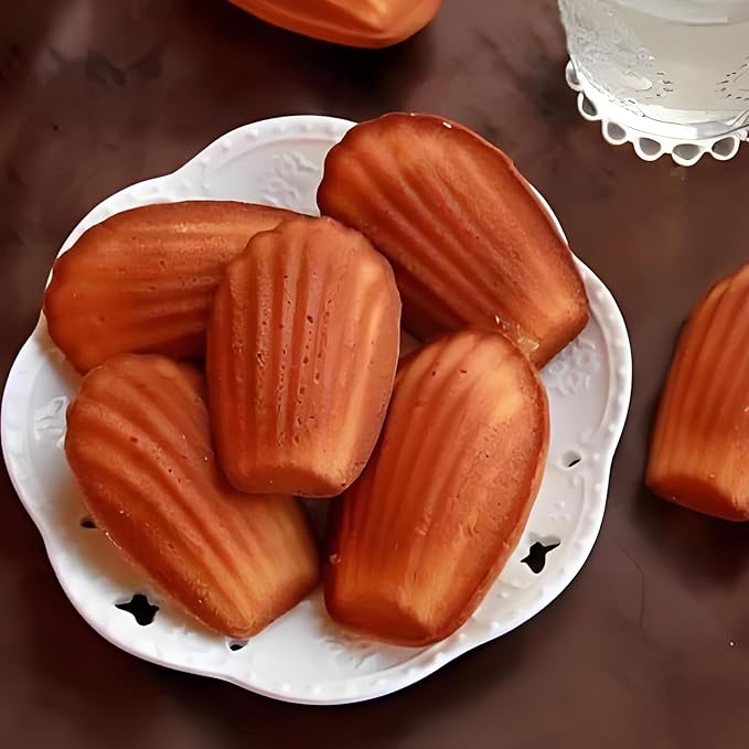 2PCS Silicone Madeleine Pan, 9 Cavity Non-Stick Madeleine Baking Molds, 3D Shell Shaped Cake Mold for Baking, Chocolate, Candy, Cookie, Dessert, BPA Free, Dishwasher Safe