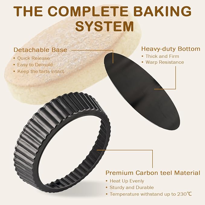 2 Pack 10 Inch Pie Pan with Removable Bottom – Deep Dish Quiche Tart Pan, Nonstick Fluted Pie Dish for Baking Apple Pot Pies, Cheesecake & Desserts, Suitable for baking enthusiasts