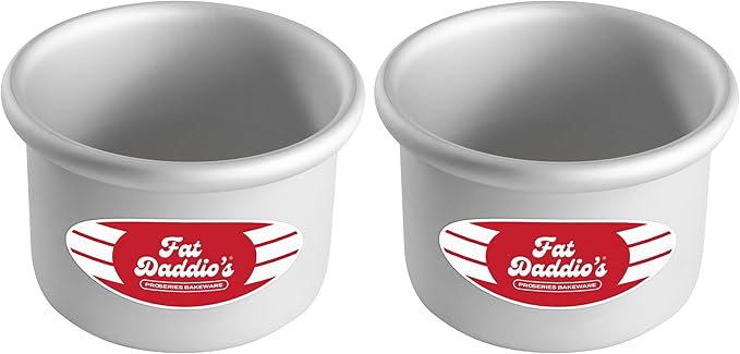 Fat Daddio's Anodized Aluminum Round Cake Pan, 4 x 3 Inch (Pack of 2)