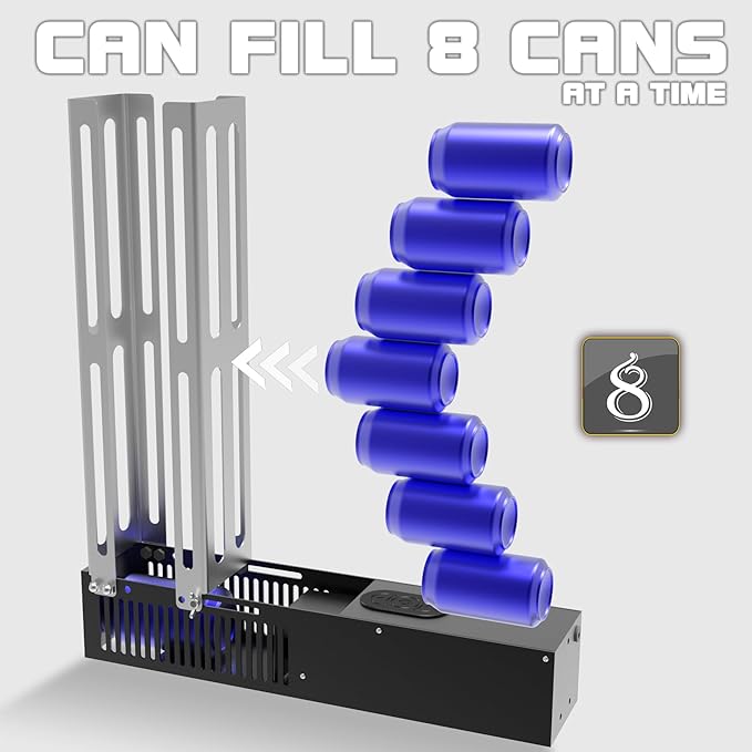 Electric Can Crusher, Can Crushers Automatic for Recycling 8oz 12oz & 16oz Cans, Fill 8 cans at a Time, Electric Can Smasher for Recycling Aluminum Seltzer, Cola, Beer Cans