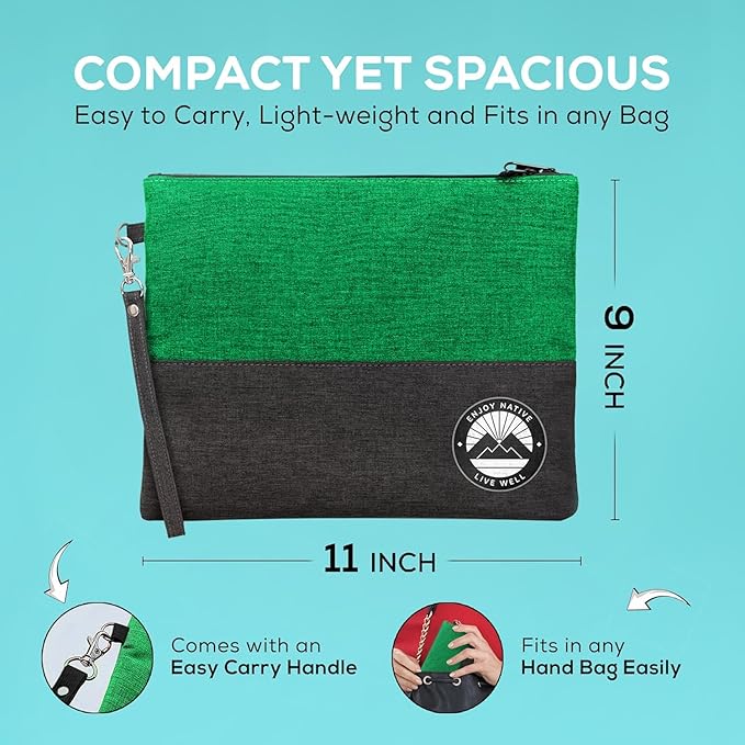 Enjoy Native Smell Proof Bag with Lock 11" x 9", Smell Proof Container, Dog Tested Odor resistant Bags, Best Zipper odor sealing pouch for Herbs, Coffee & Travel Medicine, Scent resistent Containers