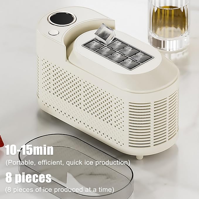 mini Ice Maker Machine Counter Top for Home, Portable Small Clear Ice Cube Maker, ce Ready in 10 Mins, Low Noise & Energy Saving, Easy to Clean (Purple #Name?)