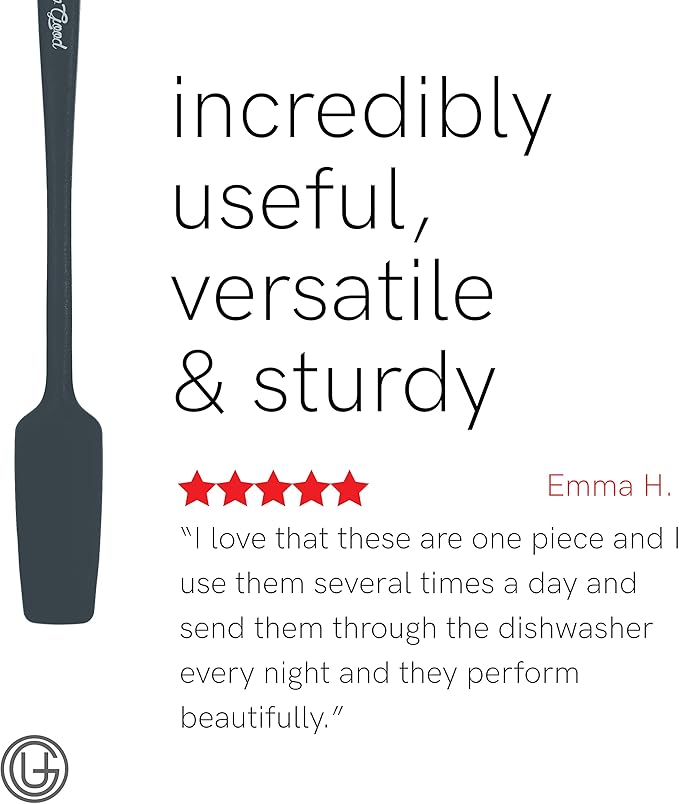 UpGood Silicone Spatula Set 600°F - High Heat Resistant Nonstick, Small and Large Kitchen Spatulas - Flexible BPA Free Professional Grade Cookware - Utensils for Cooking, Baking, Mixing(4 Pcs, Grey)