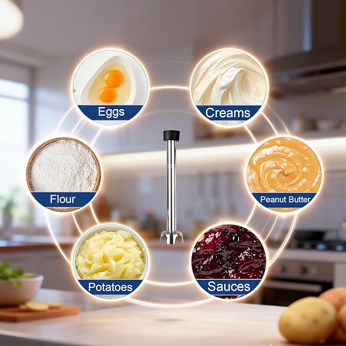 VONCI 14inch Commercial Immersion Blender Detachable Shaft, 350W, 500W & 750W Compatible, Stainless Steel Removable Shaft.