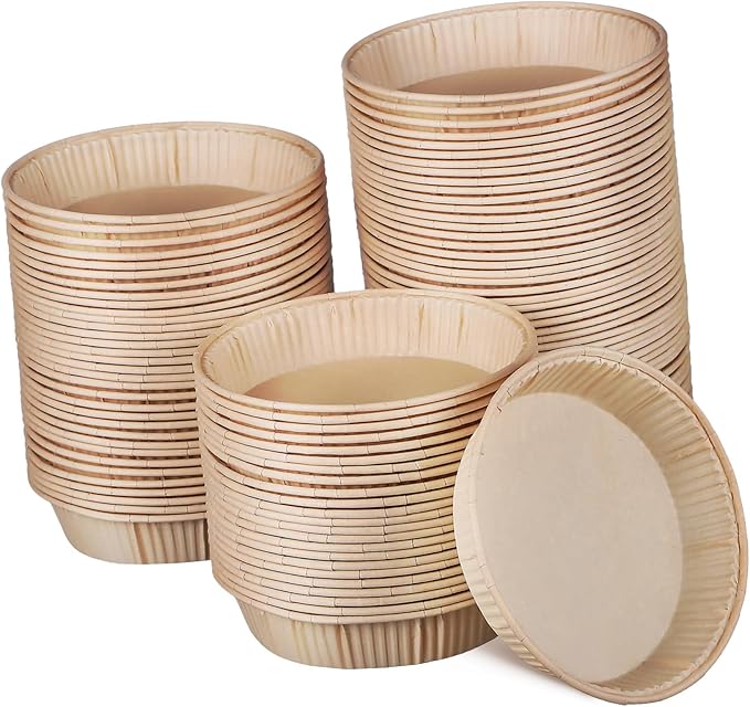 200pcs Round Bottom Tart Pans Mini Tart Pans for Baking Oven Microwave Safe Non-stick Baking Cups