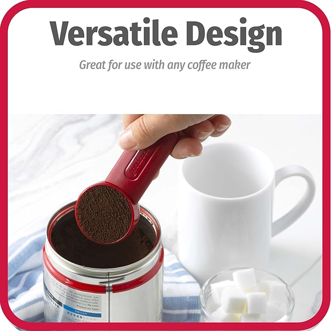 GoodCook Everyday Coffee Scoop, 2-Tablespoon Coffee Measuring Spoon with Extendable Handle, Red