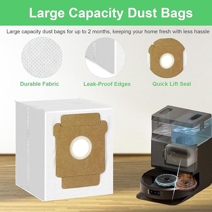 17 PCS Replacement Parts iRobot Roomba Plus 405 Combo/ 505 Combo Robot Vacuum Cleaner, Accessories Kit with 1 Main Brush, 4 Side Brushes, 4 HEPA Filters, 4 Mop Pads, 4 Dust Bags