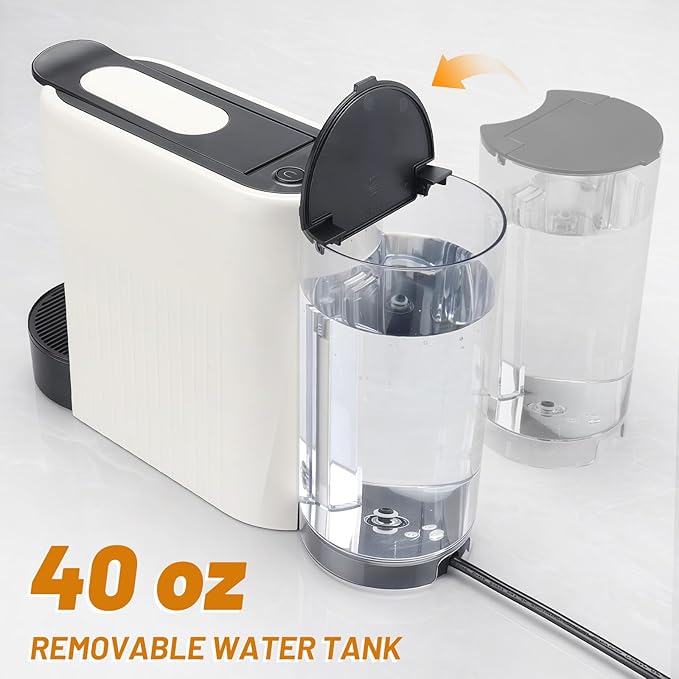 Mini Espresso Pod Machine Compatible with Nespresso Original Pods, 20 Bar Capsule Coffee Maker with 40 oz Removable Water Tank,Programmable Espresso Machine with Espresso and Lungo Modes