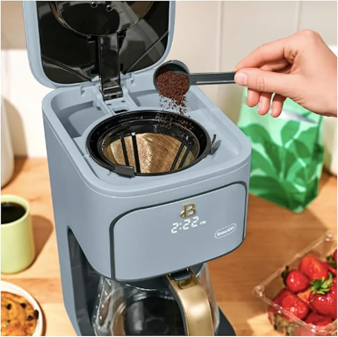 Beautiful 12-Cup Programmable Drip Coffee Maker by Drew Barrymore (Cornflower Blue)