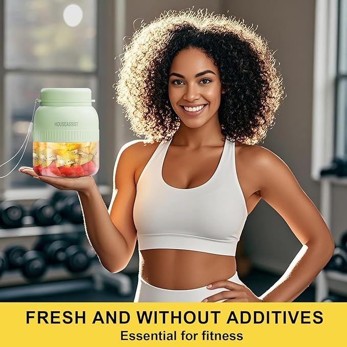 Portable Blender Personal blenders, 20oz Mini Blender for Shakes and Smoothies, Strong Cutting Power with 10 Blades, 600Ml Traveling Fruit Veggie Juicer Cup for Home, Sport, Office, Camping