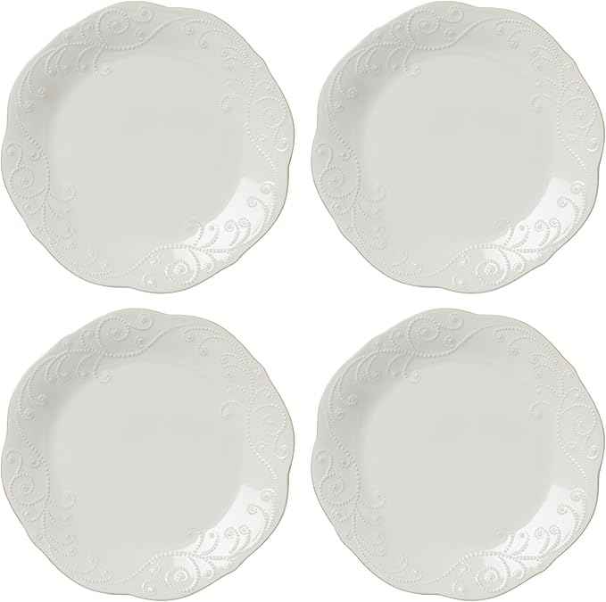 Lenox 890951 French Perle 12-Piece Plate & Bowl Dinnerware Set White
