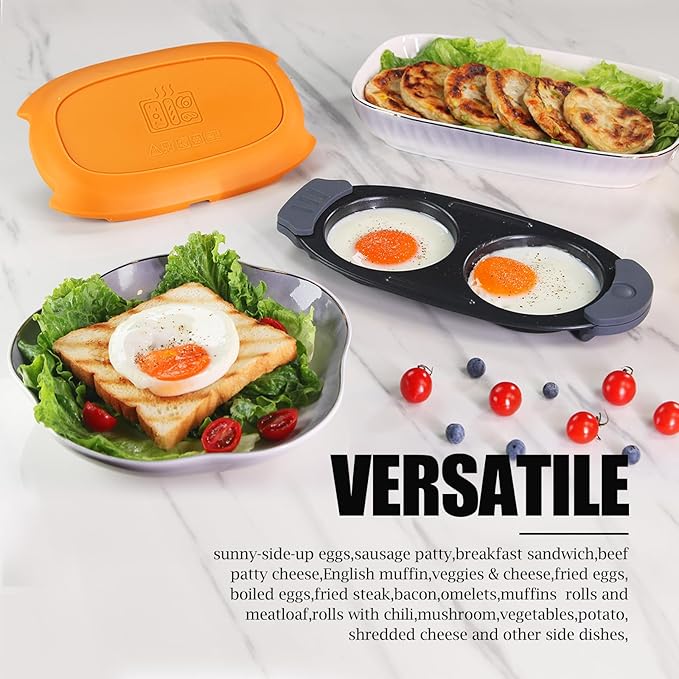 MKYSAIL 2-in-1 Microwave Breakfast Maker Bundle: Egg Cooker & Sandwich Make | Quick 90-Second Gourmet Meals | Dishwasher Safe, Portable for Home, Dorms, Travel (No Stovetop Needed!)
