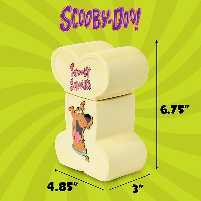 Silver Buffalo Scooby-Doo Scooby Snacks Sculpted Ceramic Snack Jar, 4.85” x 3” x 6.75”