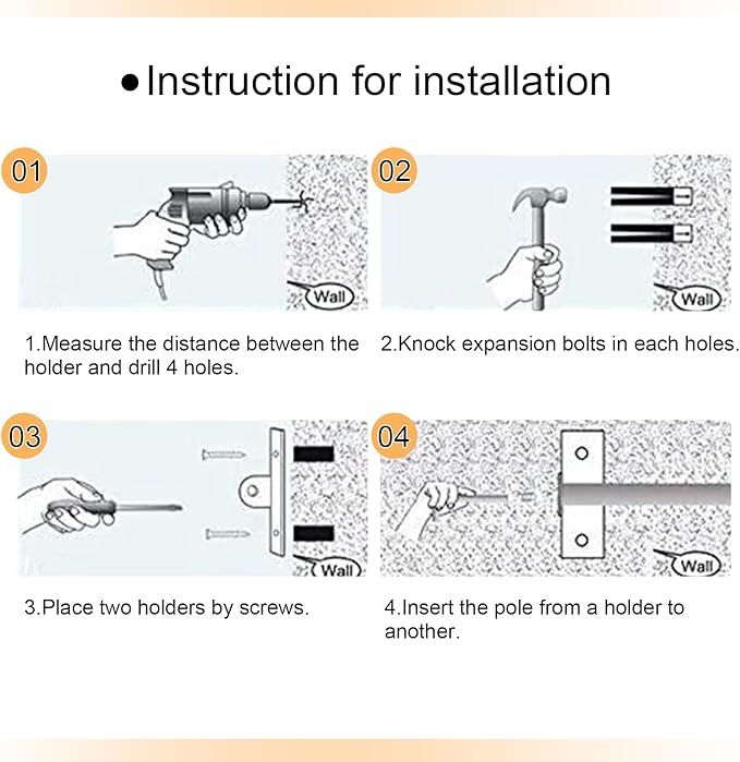 Kitchen Utensils Holder Hanging Racks 304 Stainless Steel Rail Utensil Storage Hanger Wall Mounted Rack for Tools and Pots(40cm)