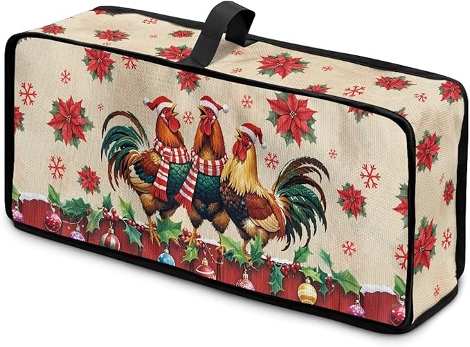 Christmas Toaster Cover 2 Slice Chicken Pattern Cover for 2 Slice Slim Toaster Water-Resistant Dust Covers for Kitchen Appliances, Machine Washable