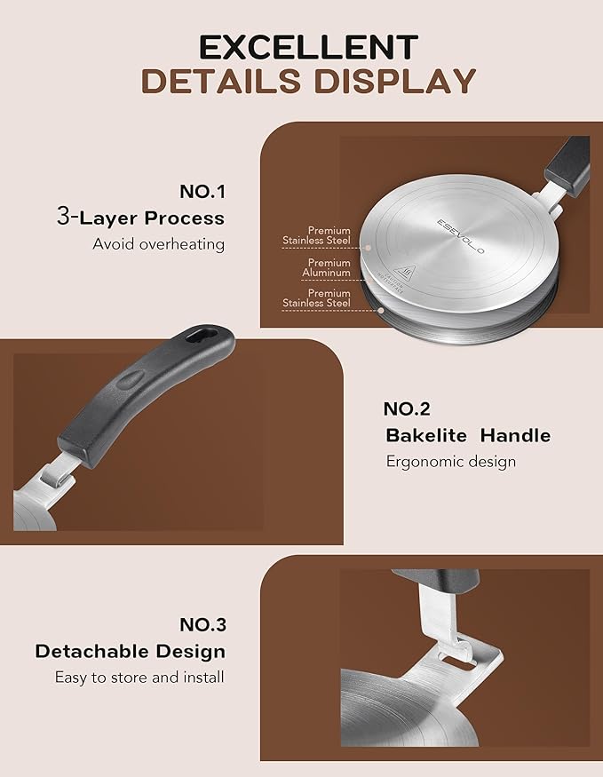 Induction Adapter Plate Detachable, 5.5 Inch Stainless Steel Heat Diffuser Plate for Moka Pot 12 Cup, Heat Diffuser Cooking Induction Adapter for Gas Stove and Glass