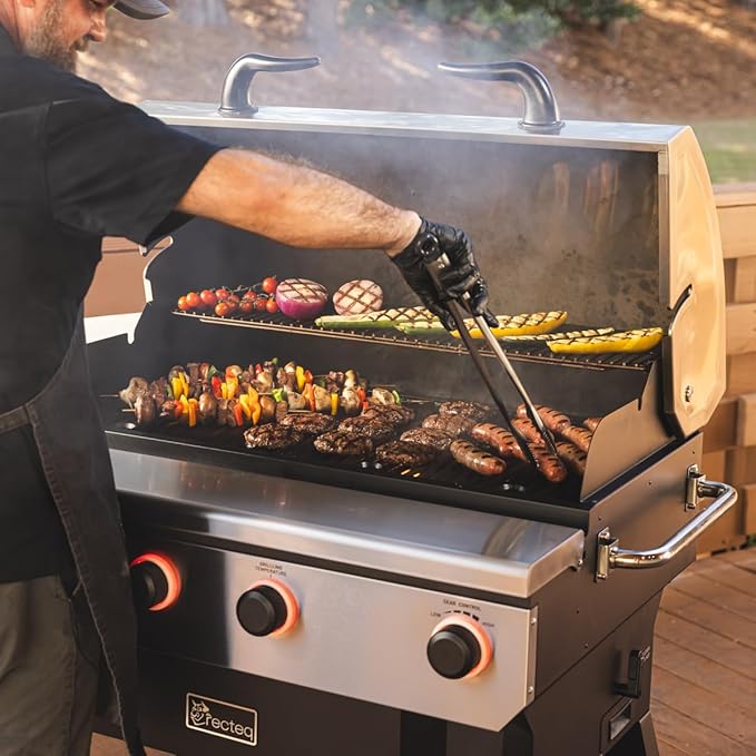 recteq X-Fire Pro Pellet Smoker Grill, Wi-Fi-Enabled Electric Pellet Grills, Outdoor Grills & Smokers, BBQ Grill, 825 Sq. in. Cooking Space, X-Fire Pro + Grilling Essentials
