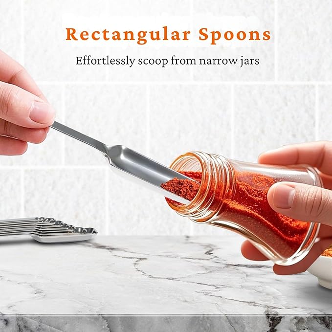 35PCS Stainless Steel Measuring Cups and Spoons Set, 7 Nesting Measuring Cups, Round & Rectangular Spoons with Clear Engraved Markings, 2-Pack Mini Spoon Sets with Leveler for Precise Cooking & Baking