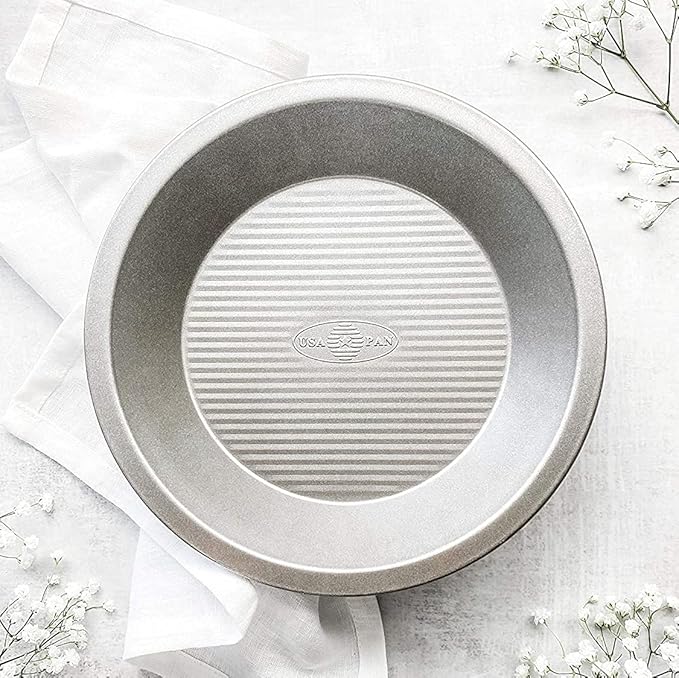 USA Pan Bakeware Aluminized Steel Commercial Pie Pan, Set of 2, Silver