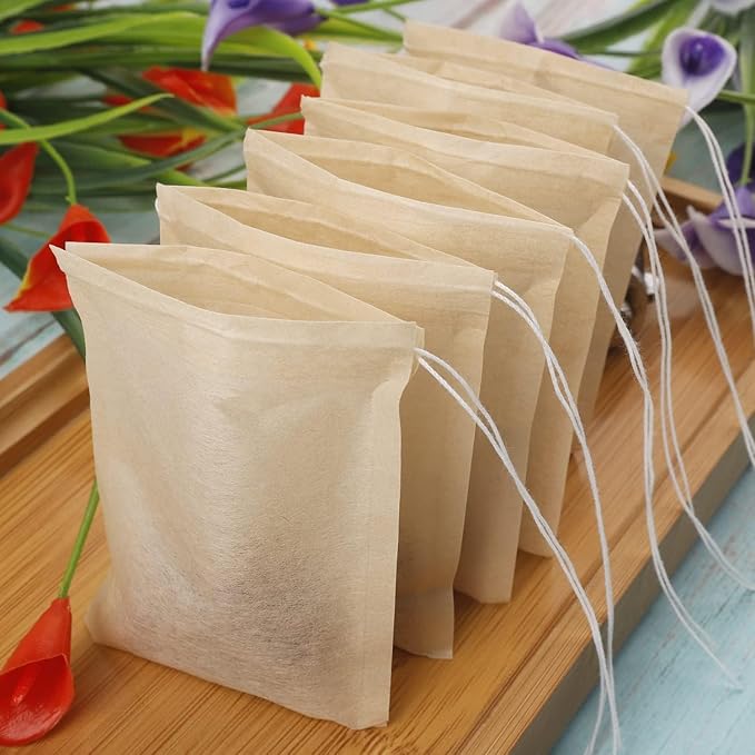 300pcsTea Filter Bags, Tea Bags for Loose Leaf Tea Safe & Natural Material, Disposable Tea Infuser for Loose Leaf Tea, Coffee, Spice, Herbs (2.36 x3.15 inch)