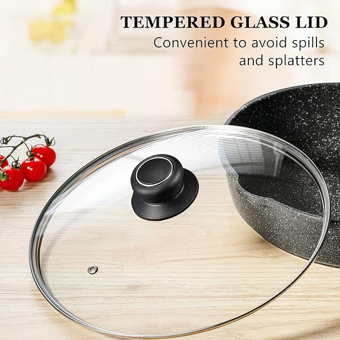 11 Inch Pan Lid, Frying Pan Lid, Fry Pan, Skillet Lid, Pot Cover with Handle, Tempered Glass Cover, 11"