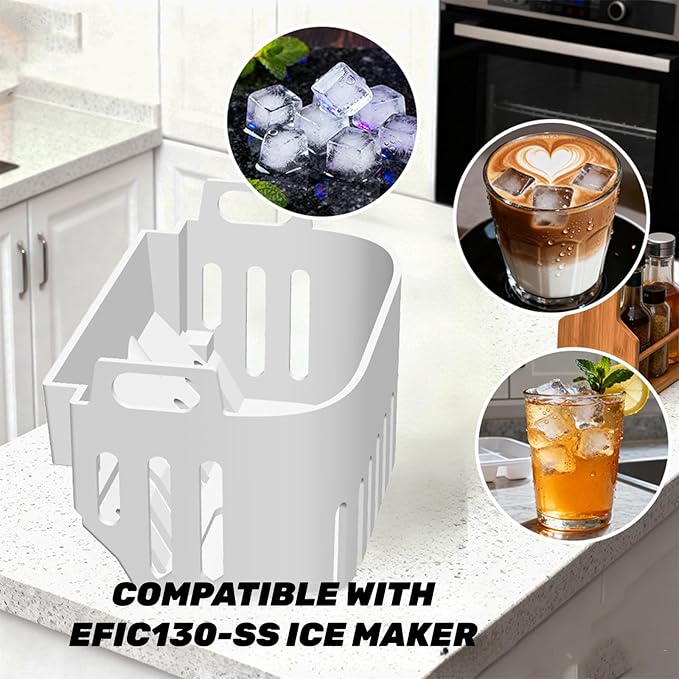 Ice Basket Compatible with Frigidaire EFIC130-SS Ice Maker, Replacement Basket Compatible with Frigidaire Ice Maker - Durable No-Tool Assembly