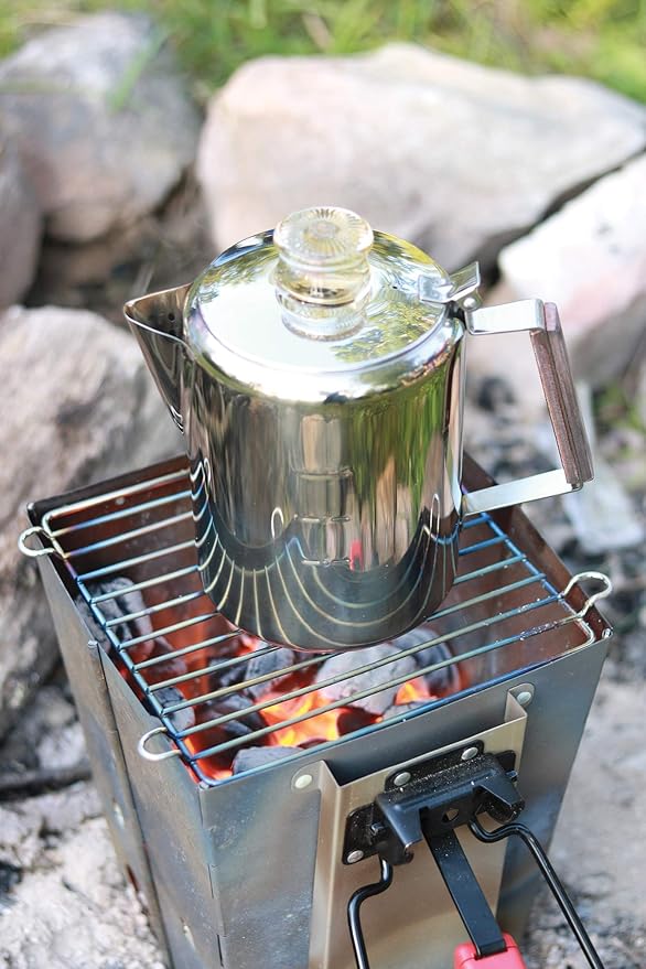 Rapid Brew Stainless Steel Stovetop Percolator Coffee Pot, 12-Cup